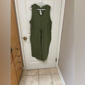 LOFT Heathered Green Sleeveless Dress SIZE XL NWT